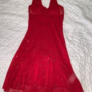 Red sequin dress